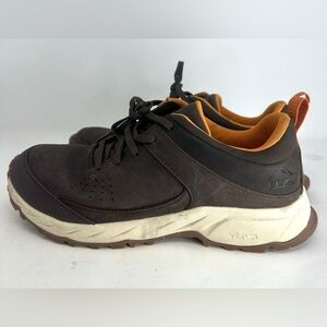 L.L. Bean Brown Leather Sneakers with Cream Sole